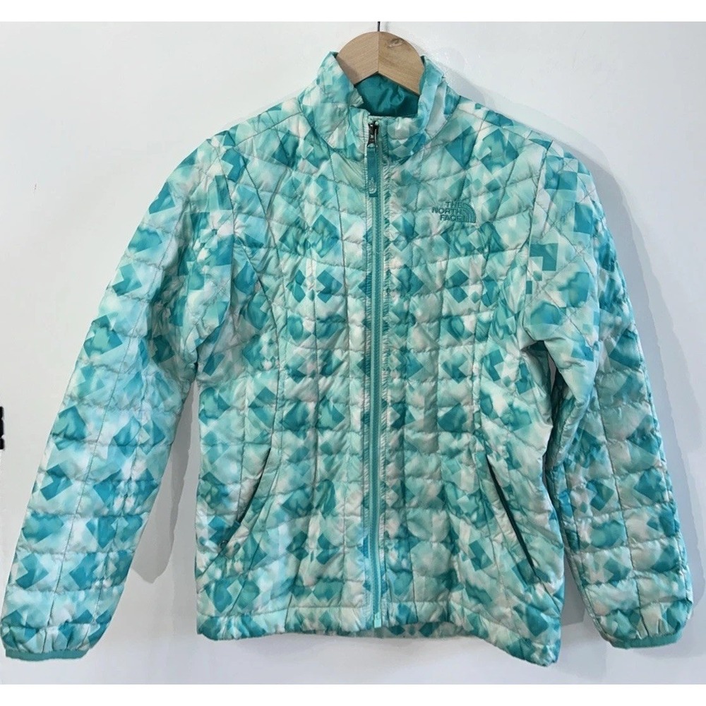 The North Face Girls Kids Thermoball Quilted Full Zip Jacket Sz Med 10-12 Clean